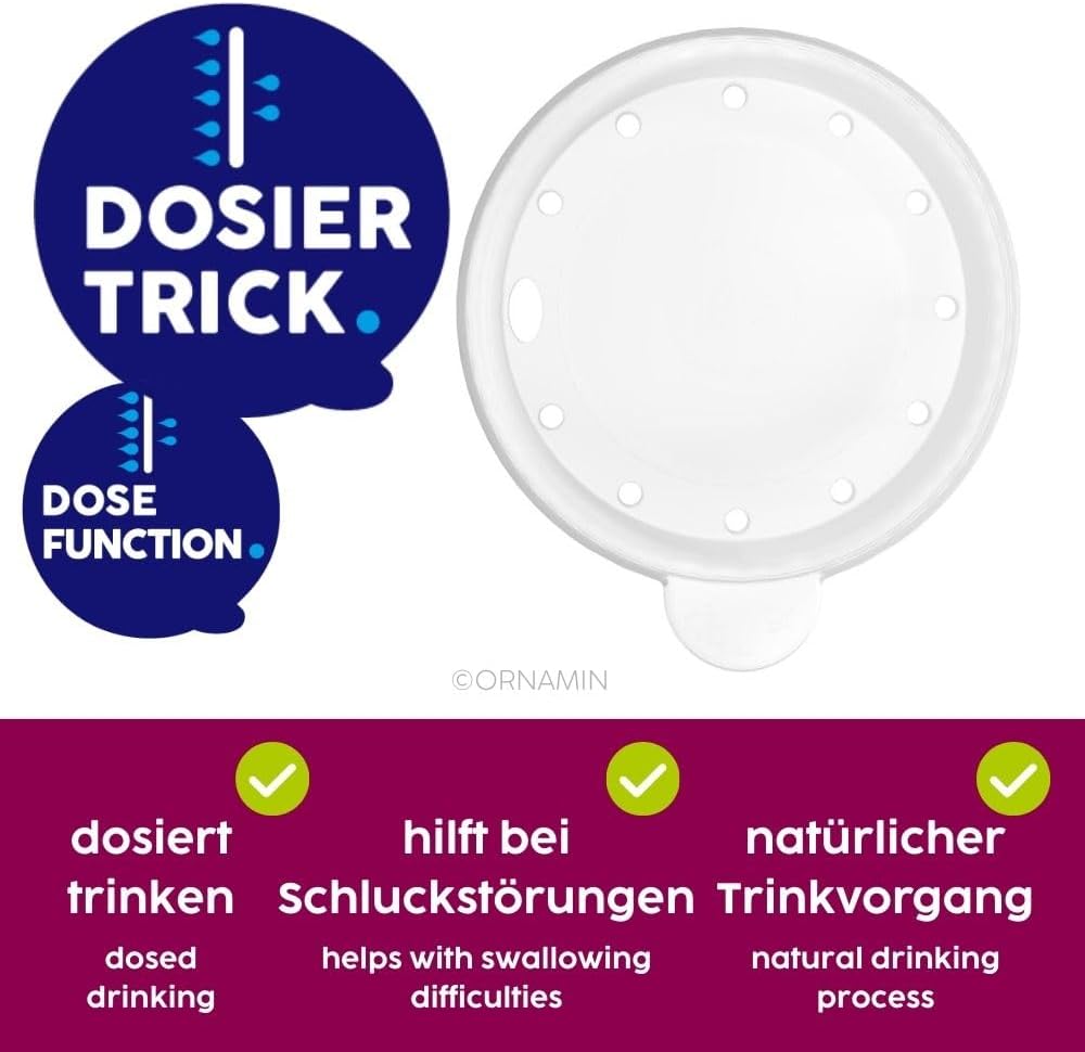 Ornamin Becher mit Trink-Trick 140 ml gelb mit Thermofunktion und Trinkdeckel (Modell 207 + 814) / S