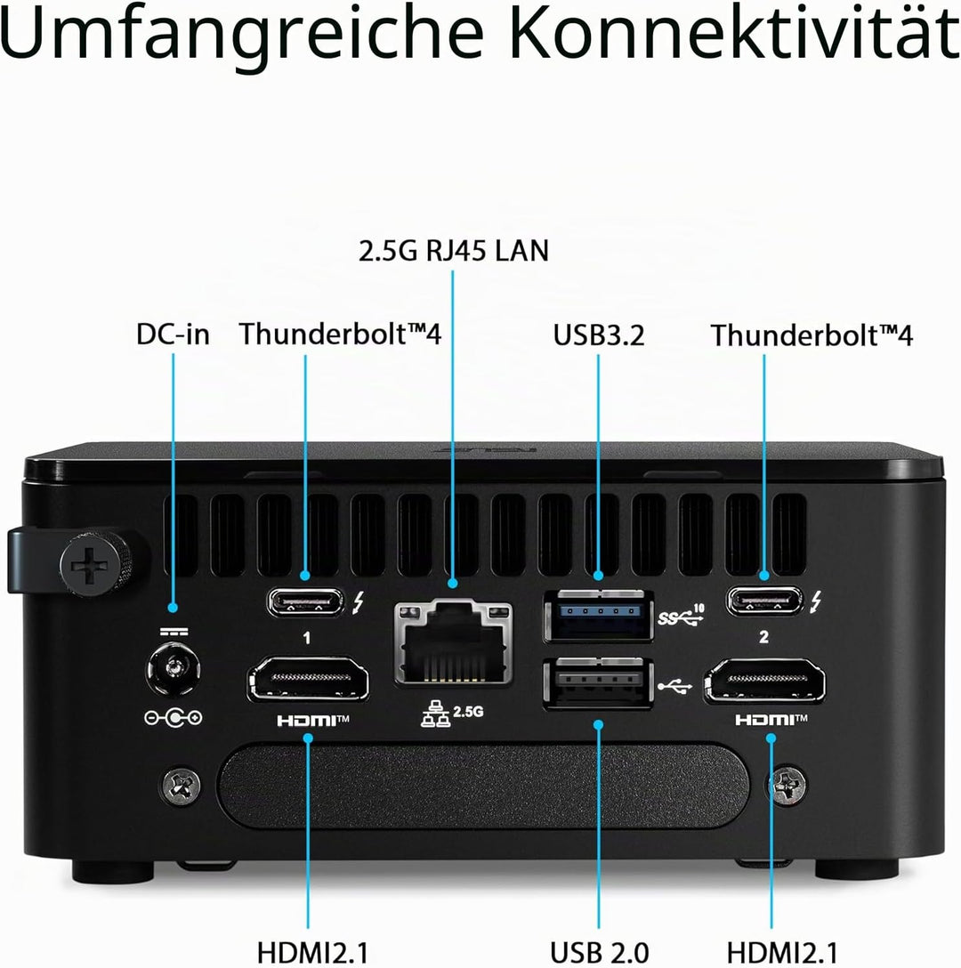 ASUS NUC 13 Pro Slim Mini PC RNUC13ANKI3048C2I | Intel Core i3 1315U, Intel Iris XE Grafik, 512GB Sp