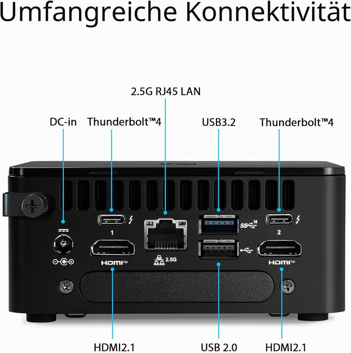 ASUS NUC 13 Pro Slim Kit RNUC13ANKI300002I (Intel Core i3 1315U Prozessor, Intel Grafik, Intel WiFi