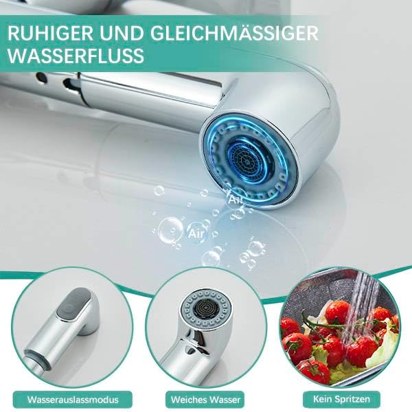Wasserhahn Bad mit Ausziehbar Brause Waschtischarmatur Armatur Badezimmer mit 2 Strahlarten Einhebel