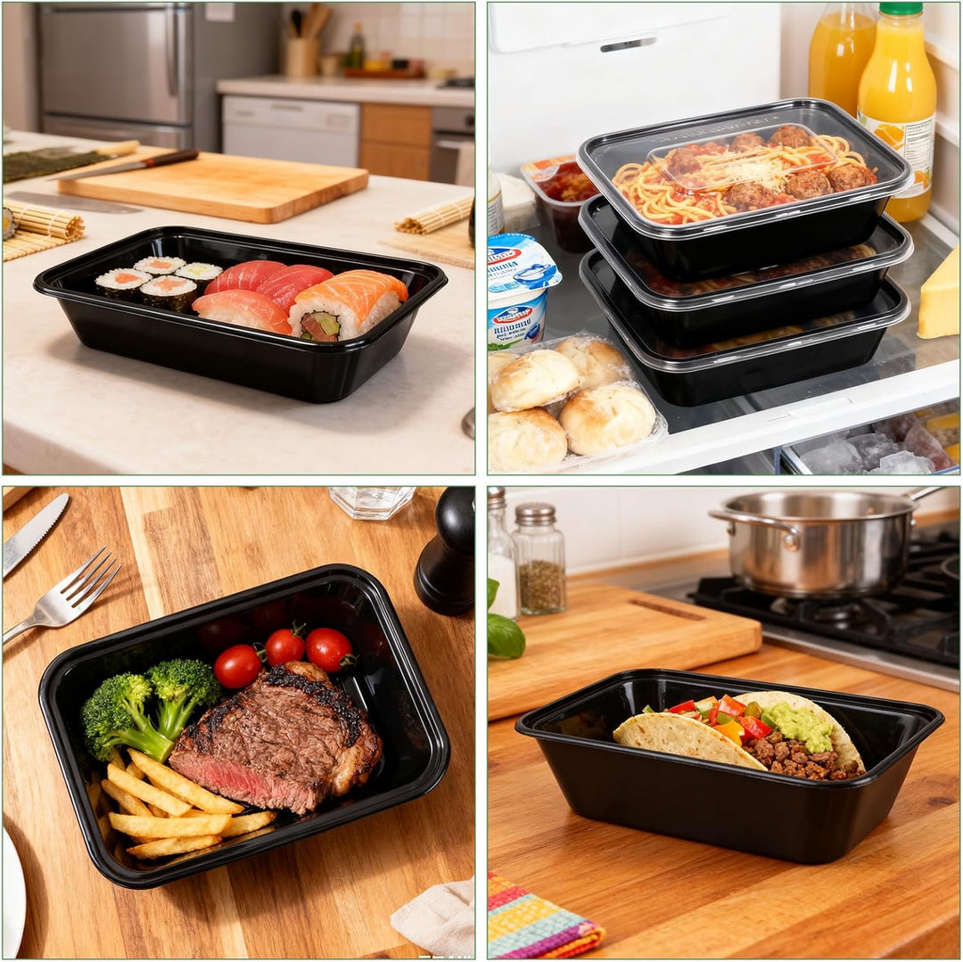 CYEER 100 Stück Meal Prep Boxen 750ml mit Deckel, Auslaufsichere Frischhaltebehälter für Vorkochen &