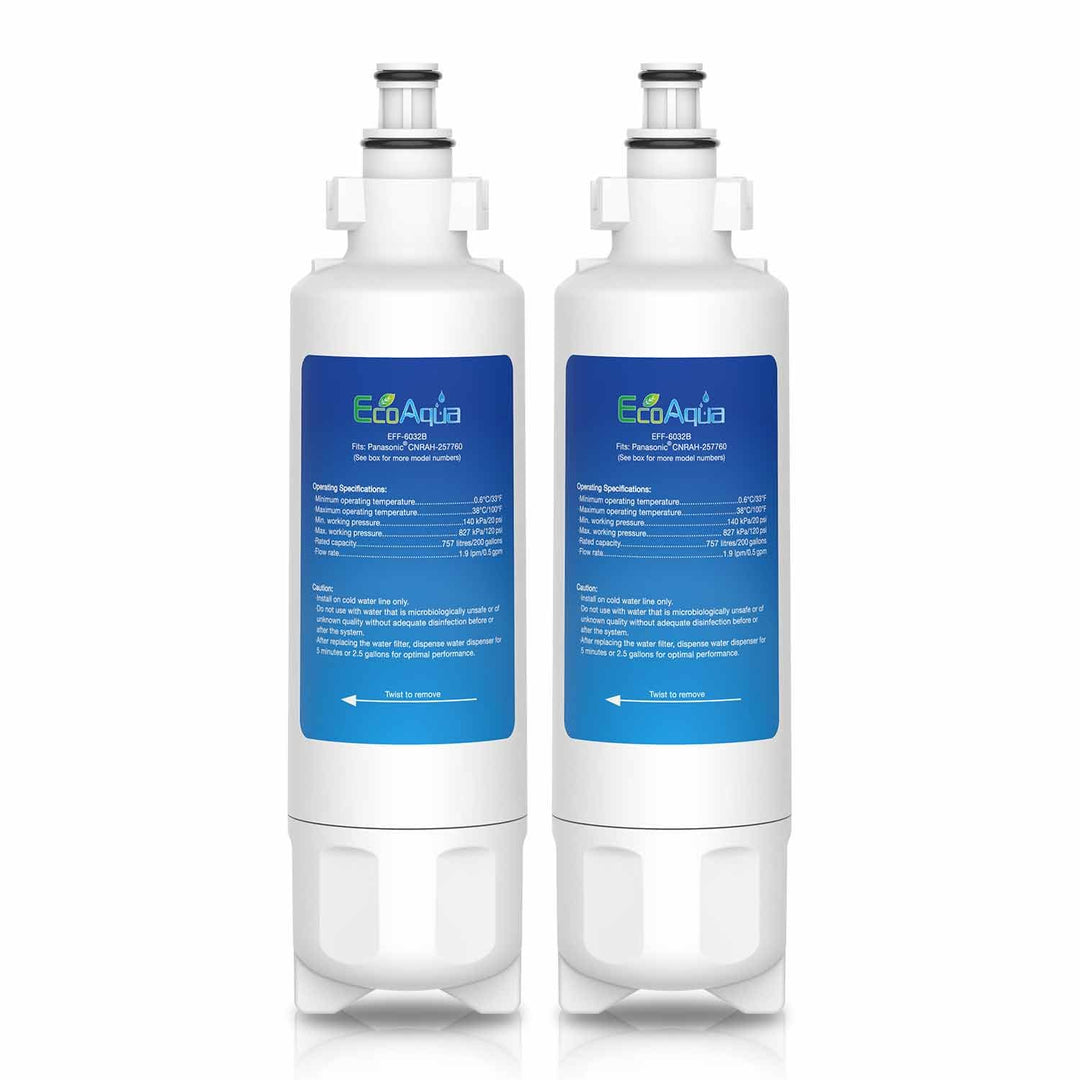 EcoAqua EFF-6032B Kühlschrankwasserfilterersatz Kompatibel mit Panasonic CNRAH-257760, CNRBH-125950,