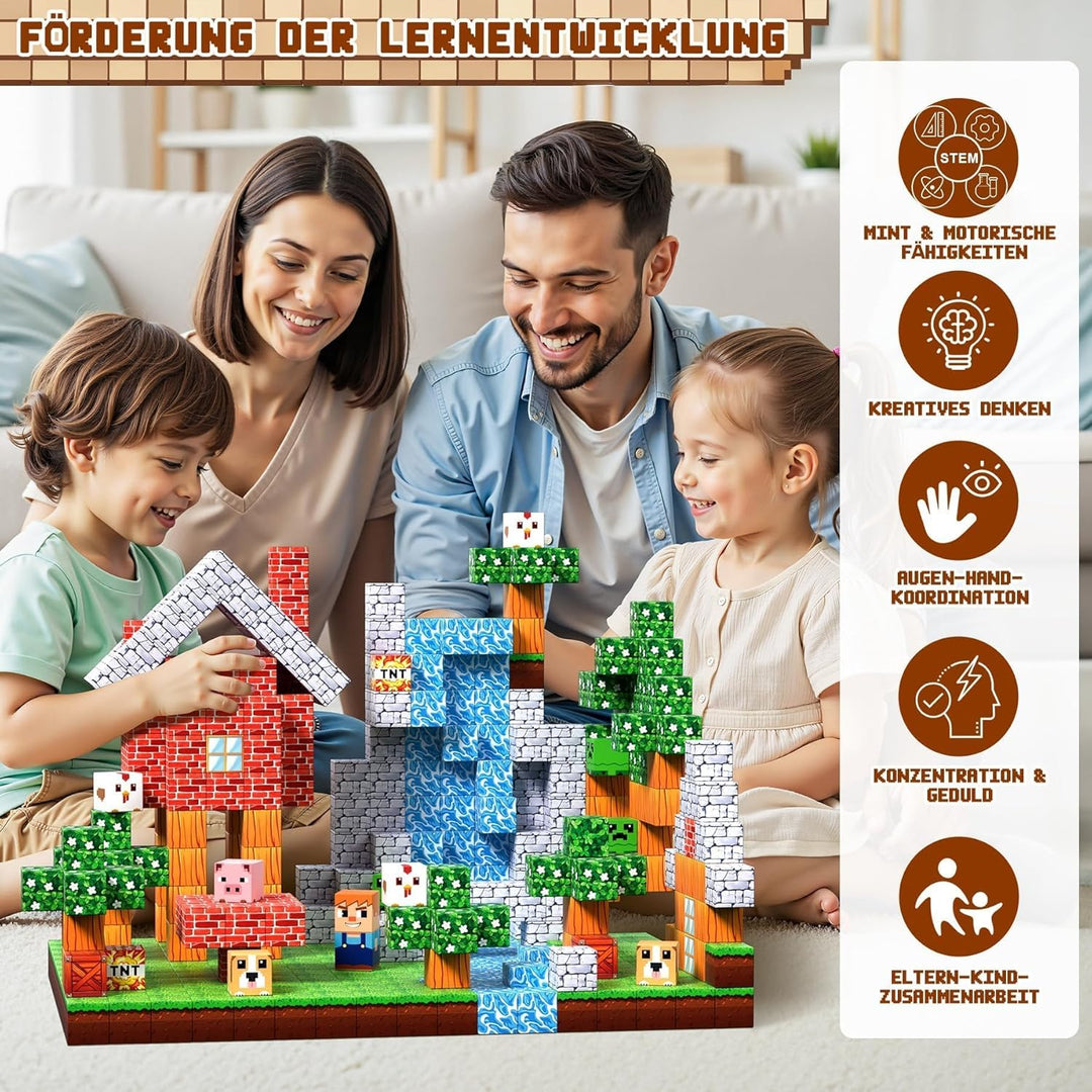 Pourbibi Magnetische Bausteine, Magnetbausteine Magnetspielzeug,Magnetische Bauwelt Spielzeug Magnet