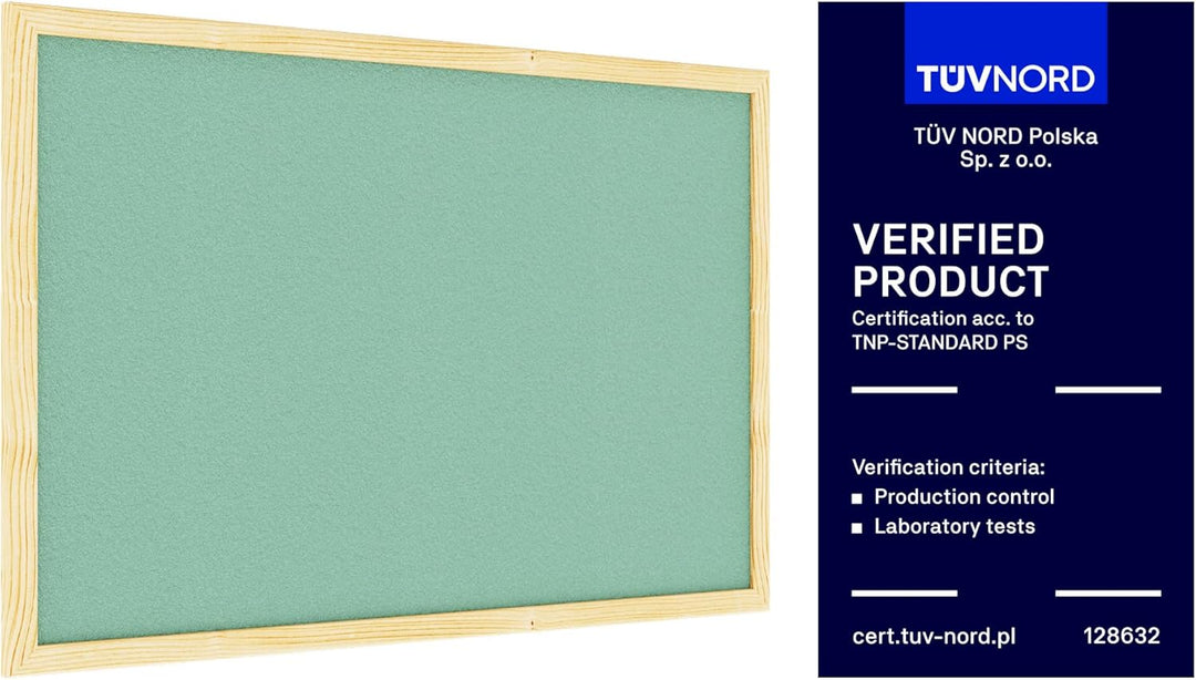 ALLboards Mint Pinnwand mit Holzrahmen 60x40cm Mint Korktafel Korkwand Pinnwand Kork Farbiger Kork 6