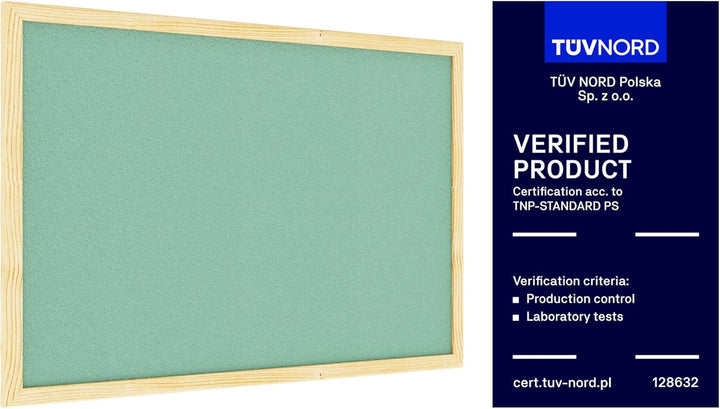 ALLboards Mint Pinnwand mit Holzrahmen 60x40cm Mint Korktafel Korkwand Pinnwand Kork Farbiger Kork 6