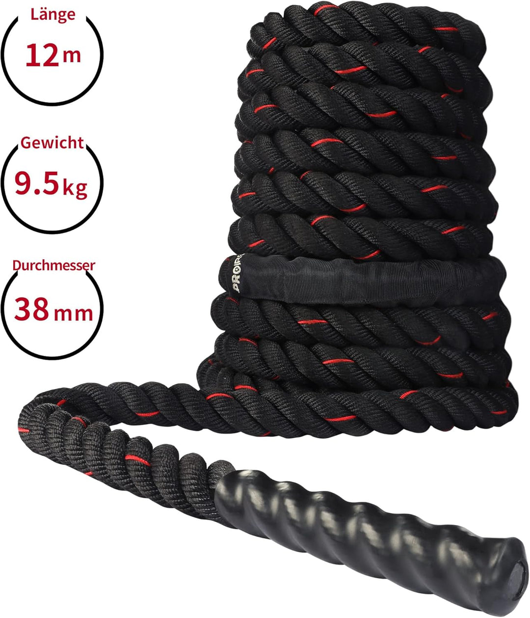 PROIRON 9M /12M Kampfseile, Kampfseil für Fitnesstraining, Fitnessstudio, schwere Übungsseile 38 mm,