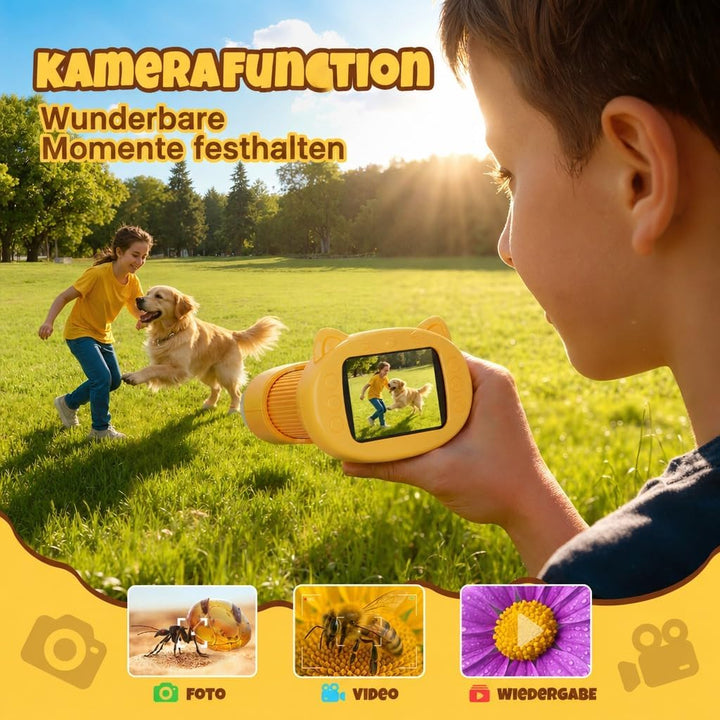 Digitales Mikroskop für Kinder, 1000X 4K HD 2,4" IPS Bildschirm | Elektronische Lupe mit 8 LED,Foto