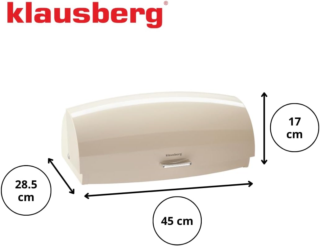 Klausberg Stahl-Brotkasten, elegant und funktional mit Glanz, Behälter für Brot, Brötchen und Kekse