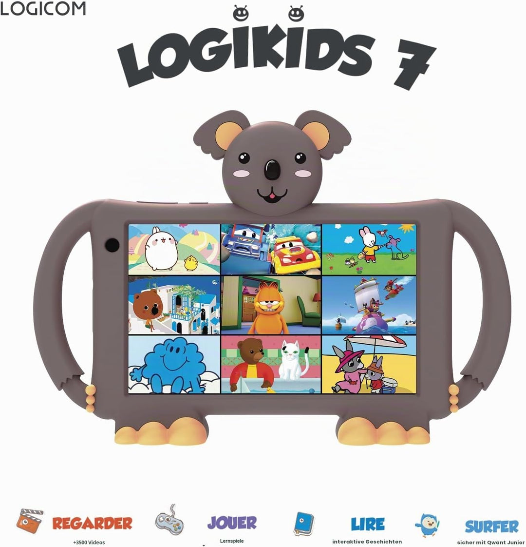 Logicom - Lern-Tablet mit Touchscreen für Kinder – Logikids 7 – 7-Zoll-Display – Kinder von 3 bis 8
