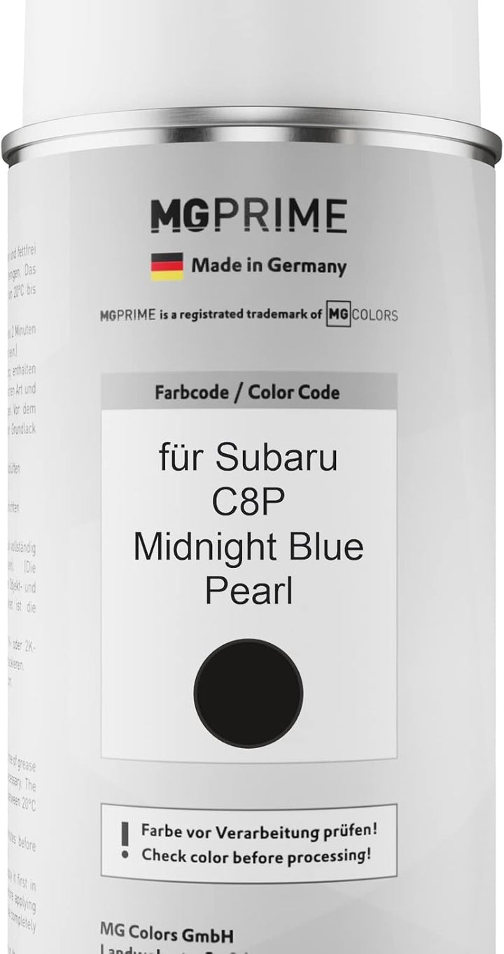 MG PRIME Autolack Sprühdosen Set für Subaru C8P Midnight Blue Pearl Basislack Klarlack Spraydose 400