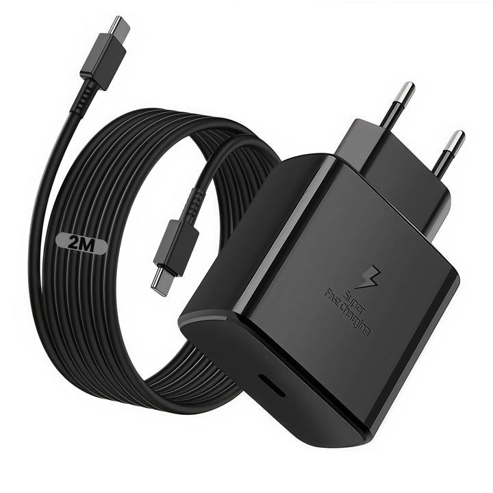 1 Pack 45W USB C Schnellladegerät mit 2m USB-C Schnellladekabel, PPS-Schnellladen Netzteil für Samsu