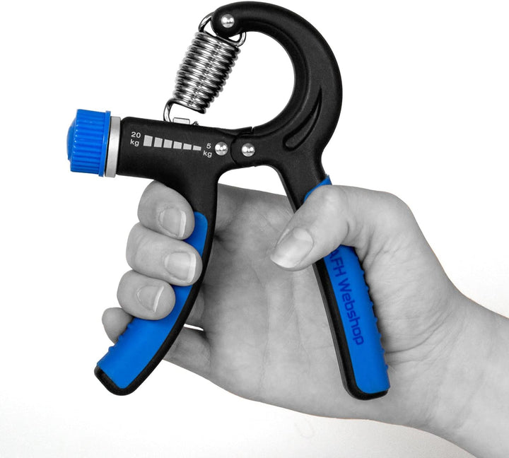 AFH-Webshop Verstellbarer Federgriff | Handtrainer Handgriff | versch leicht ( ca. 2,5 bis 10 kg), l