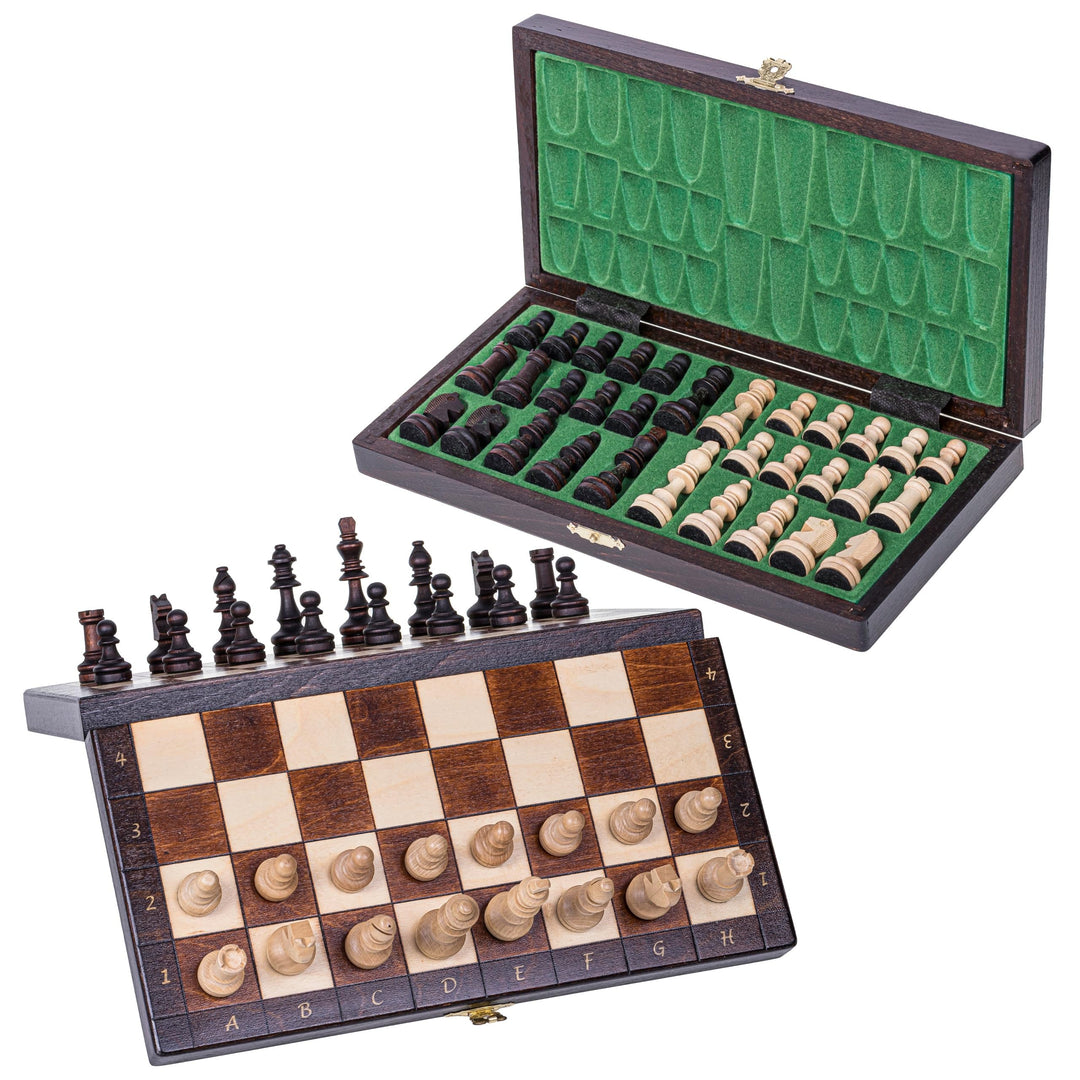 Square - Schach Schachspiel - MAGNETISCHE LUX- 28 x 28 cm - Schachfiguren & Schachbrett aus Holz