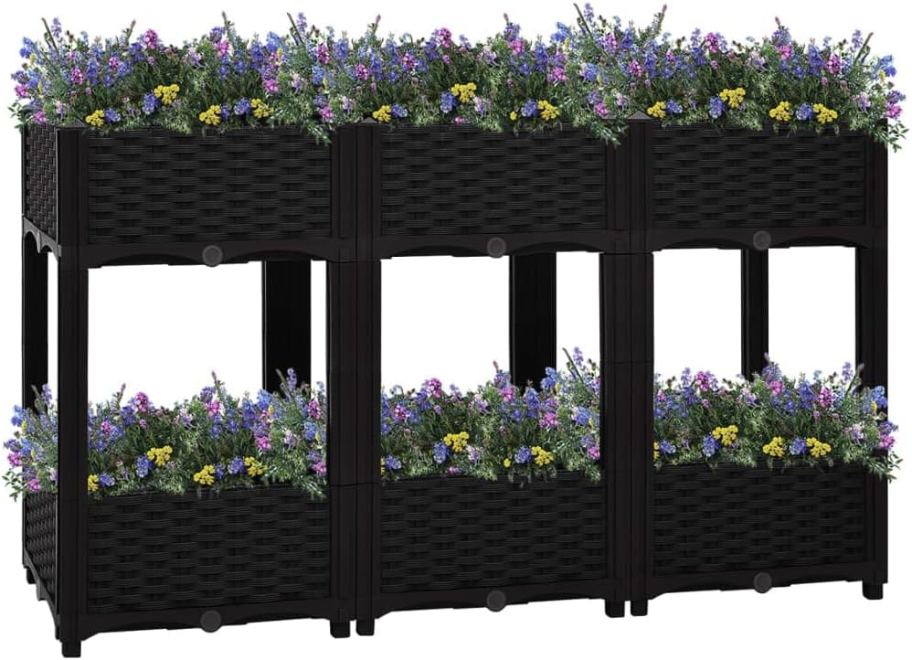 vidaXL Hochbeet Pflanzkasten Blumenkasten Gemüsebeet Pflanzbeet Blumenbeet Frühbeet Gartenbeet Pflan