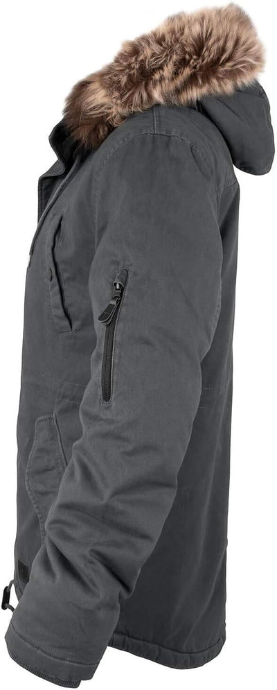 bw-online-shop Winterparka Fishtail mit Futter Herren Parka Jacke L Anthrazit, L Anthrazit