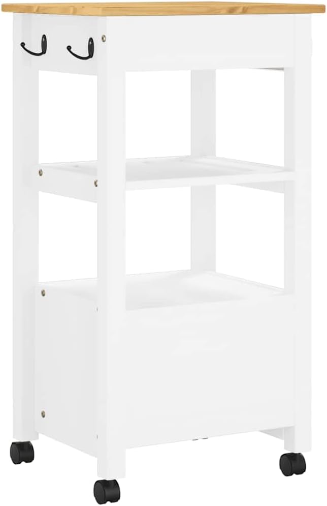 vidaXL Küchenwagen, Servierwagen mit viel Stauraum, Beistellwagen für Küche Wohnzimmer Badezimmer, T
