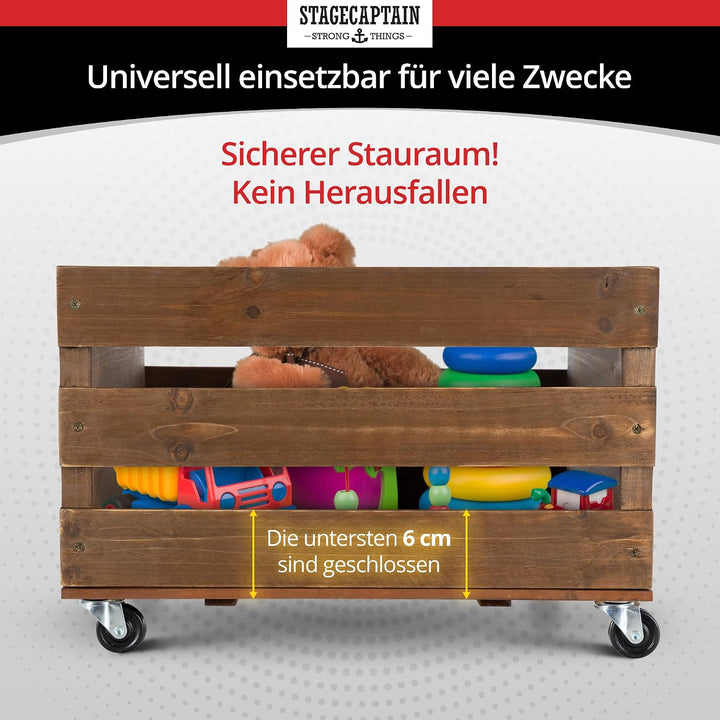 Stagecaptain SPKB-100 BN Bambus Schallplattenkiste “Emil” 3x Set - Aufbewahrungsbox für bis zu 100 L