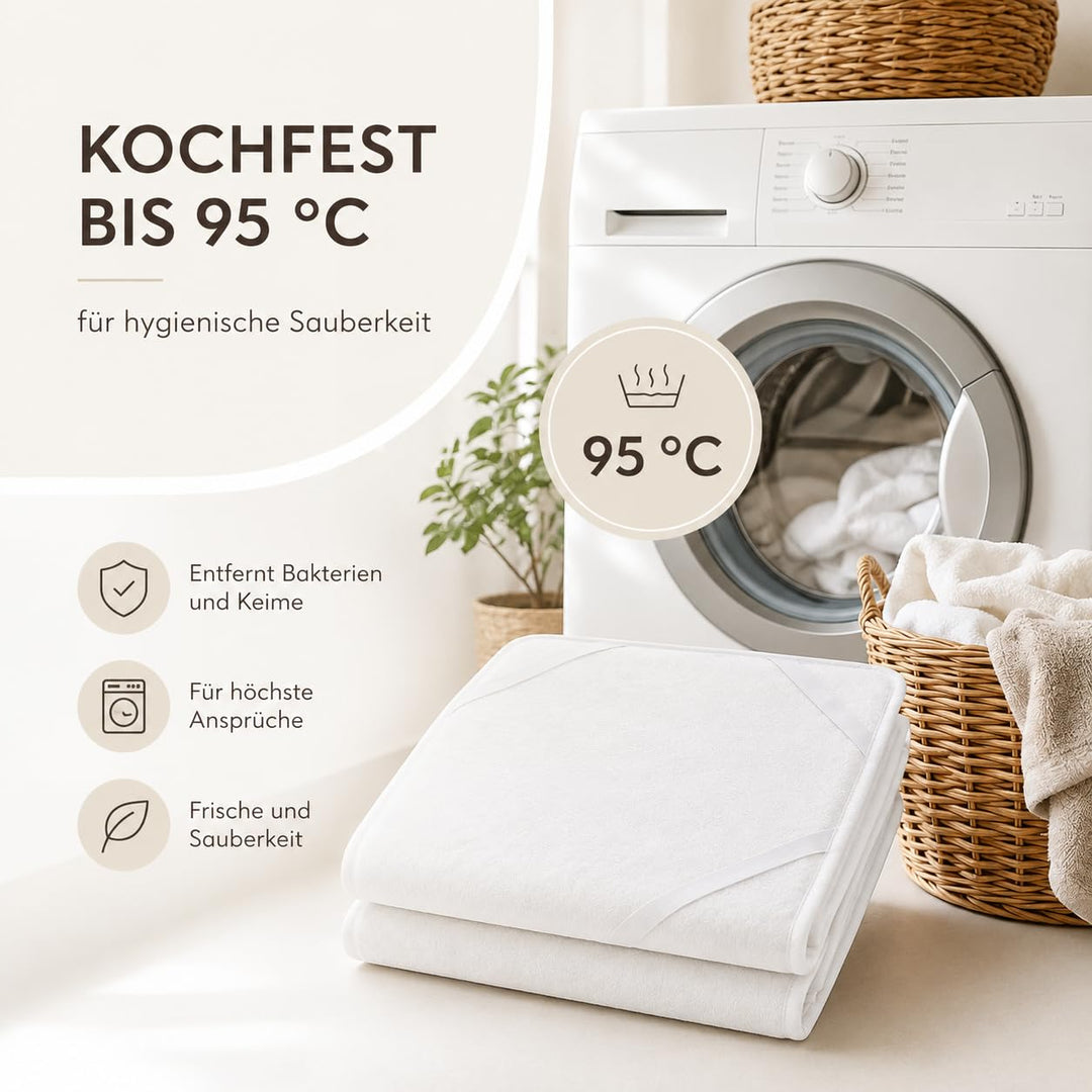 Sei Design wasserdichter Molton-Matratzen-Schoner 100% Baumwolle | wasserundurchlässige Matratzen-Au