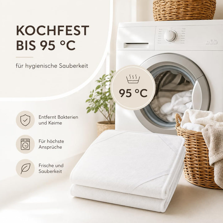 Sei Design wasserdichter Molton-Matratzen-Schoner 100% Baumwolle | wasserundurchlässige Matratzen-Au