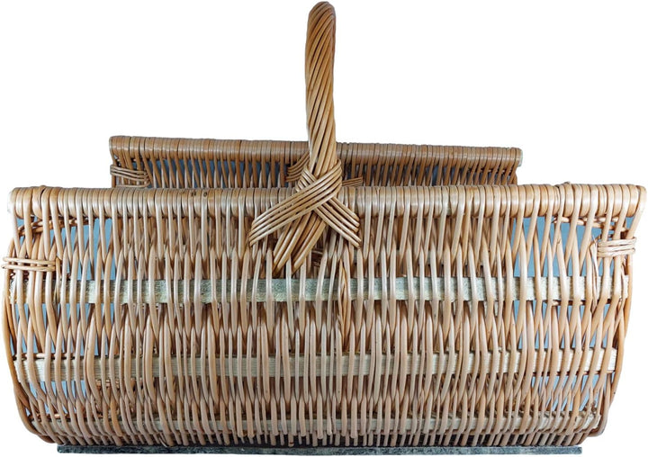 Weidenkorb für Holz - Naturbelassene Rindenweide - Kaminholzkorb - handgeflochten - Kaminholzaufbewa