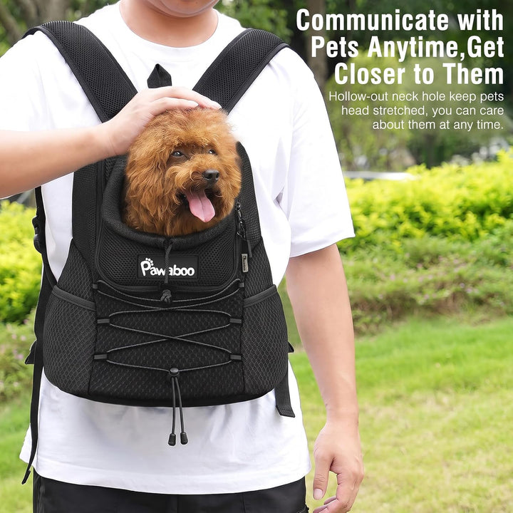 Pawaboo Vordertrage-Rucksack Für Hunde, Schwarz, M Schwarz L 38 x B 20 x H 41 cm, Schwarz L 38 x B 2