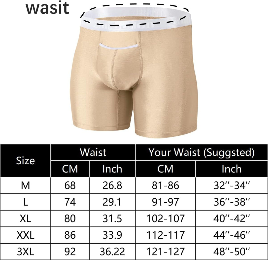 BIATWOWR Herren Ice-Silk-Boxershorts mit verstärktem Beutel und breitem Bund L 2er Pack:mehrfarbig 0
