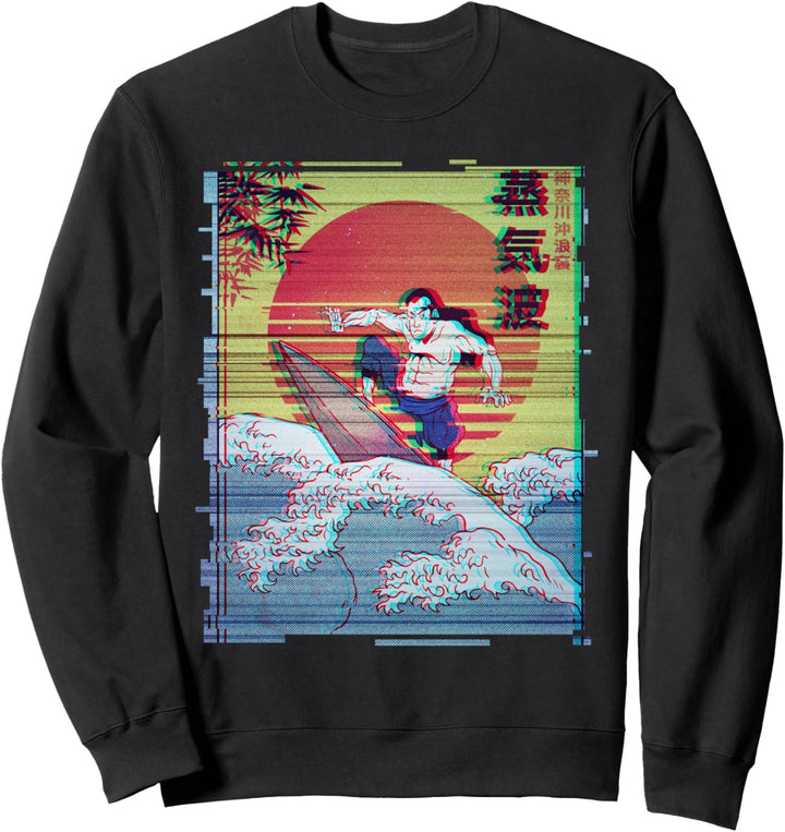Japan Samurai Surfer Vaporwave Aesthetic Art Sweatshirt