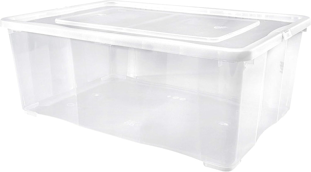 10 er Set Alpfa Schuhboxen je 5,0 Liter Inhalt - transparent mit Deckel - stapelbar 33x20x11 cm