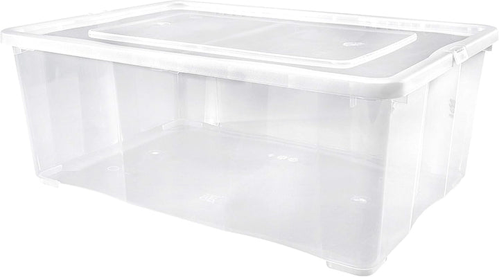 10 er Set Alpfa Schuhboxen je 5,0 Liter Inhalt - transparent mit Deckel - stapelbar 33x20x11 cm