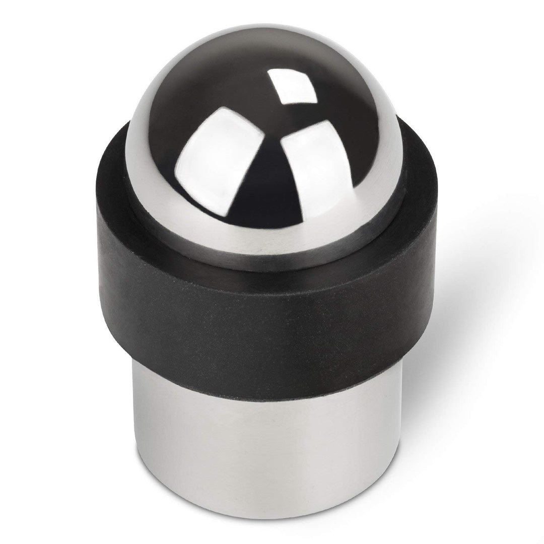 4 x STOPPLA® Türpuffer echt Edelstahl poliert Ø 35 mm Höhe 51 mm Bodentürstopper für Bodenmontage 4