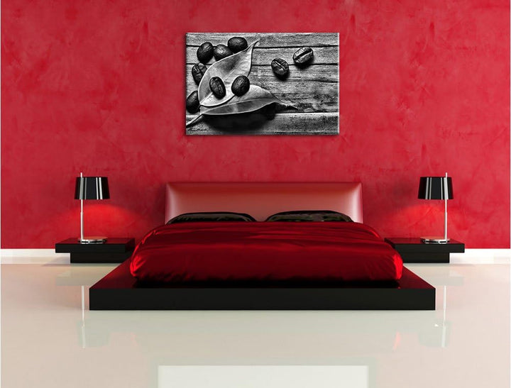 Pixxprint Kaffee Mahlen / 100x70cm Leinwandbild bespannt auf Holzrahmen/Wandbild Kunstdruck Dekorati