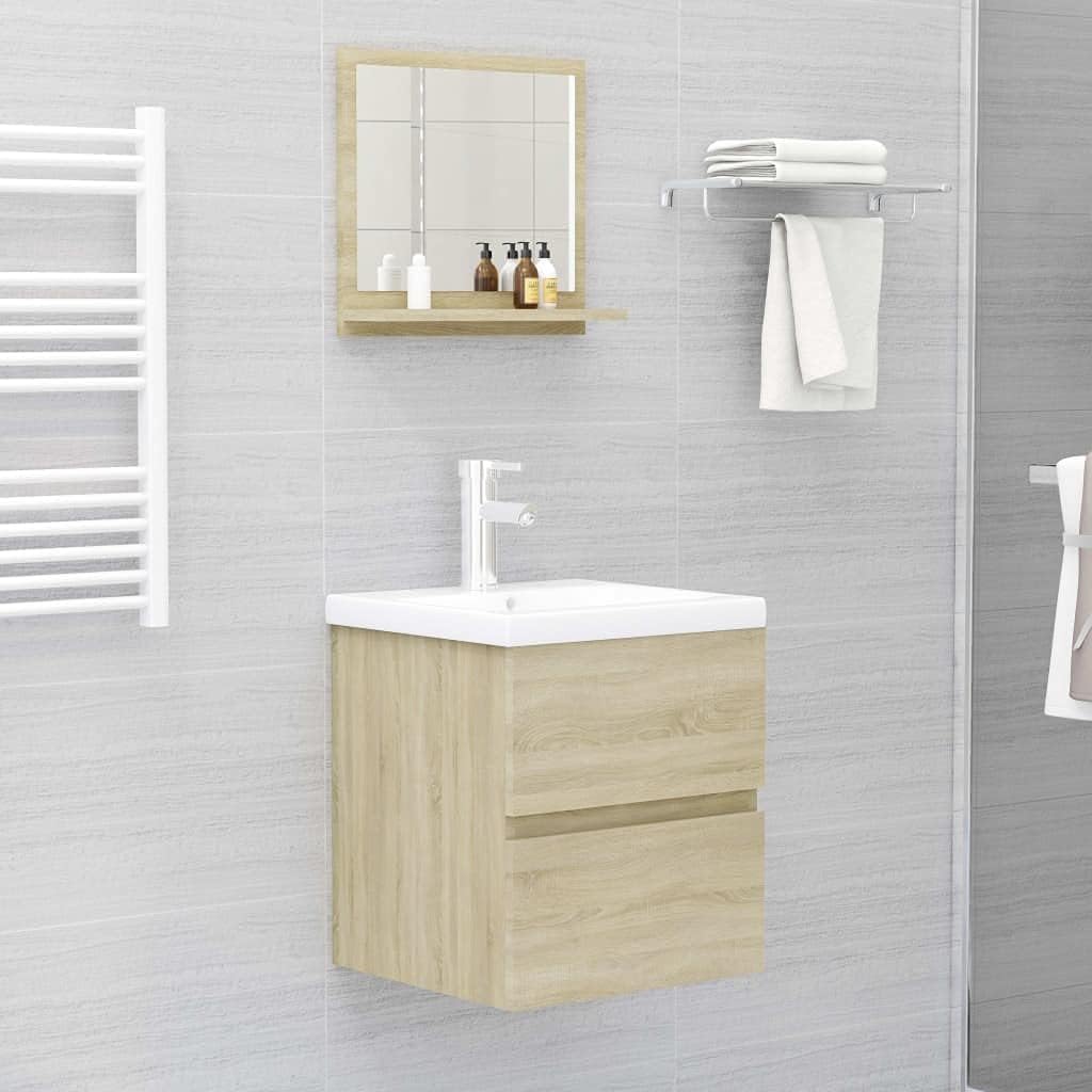 BUKSCYJS Spiegelschrank,Badezimmer Schrankbadspiegel Sonoma-Eiche 40x10,5x37 cm Holzwerkstoffgeeigne