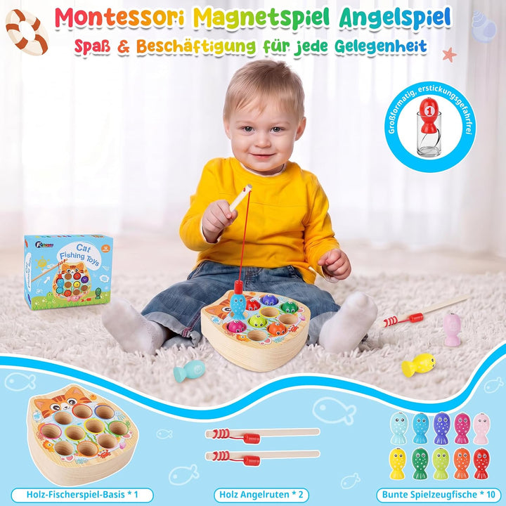 FCSONU Spielzeug ab 2 Jahre|Magnetspiel Angelspiel|Sortierspiel Feinmotorik | Kinder Farben Lernen|S