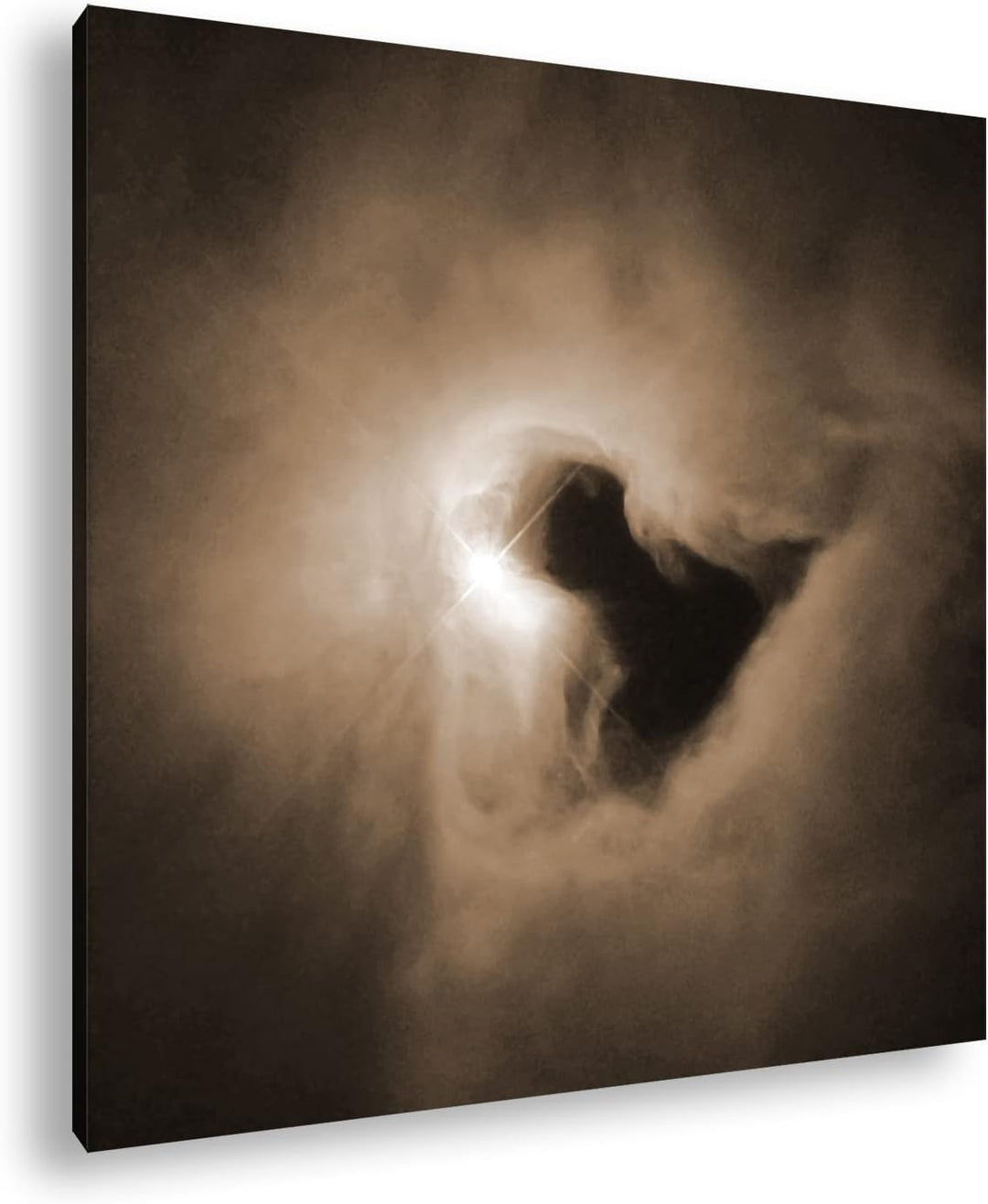 deyoli Stern in einem Galaktischen Nebel Format: 60x60 Effekt: Sepia als Leinwandbild, Motiv fertig