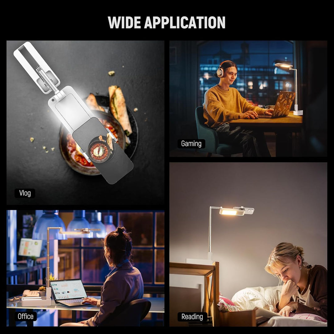 NEEWER Entry Level Version Tisch Ständer, 4W Overhead Smartphones Mount, klappbar, mit LED Licht/Fer