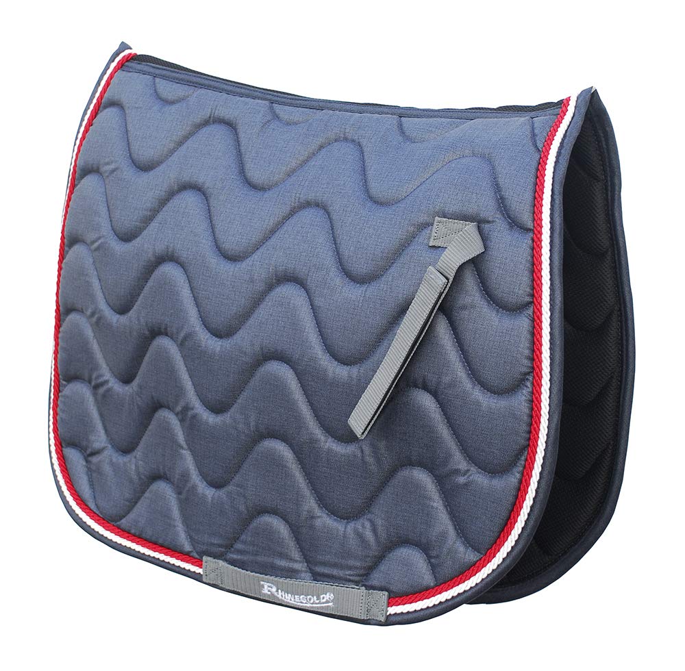 Rhinegold Sattelpolster Wave Pony Denim with Red, Pony Denim with Red
