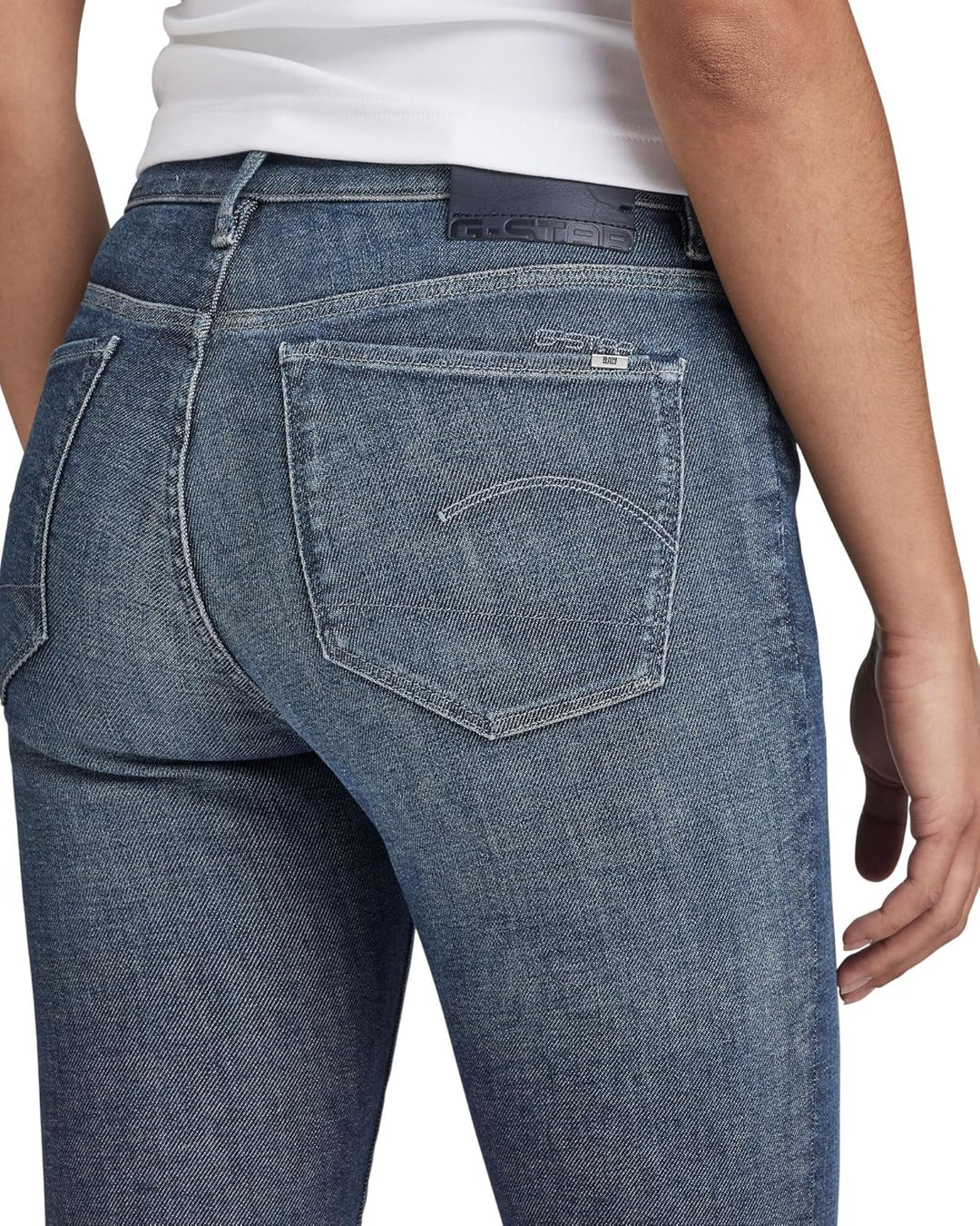 G-STAR RAW Damen 3301 Skinny Slit Jeans 27W / 30L Blau (Faded Blues D21404-d106-d135), 27W / 30L Bla