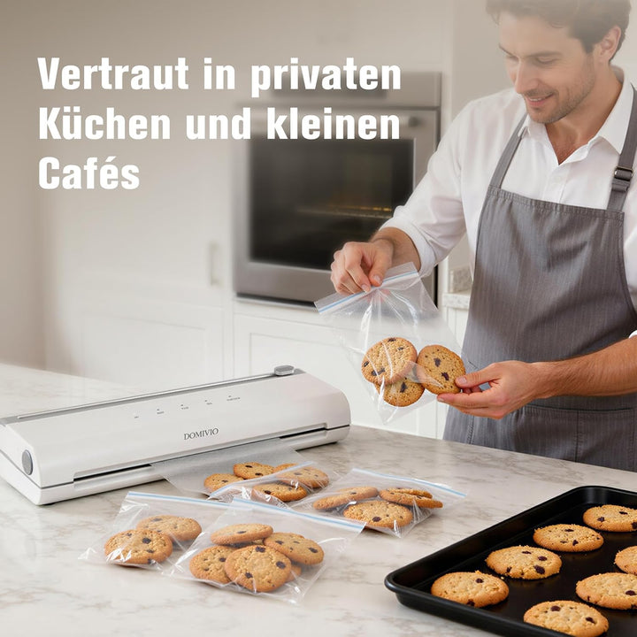 Vakuumiergerät für Lebensmittel – 65 kPa Saugkraft, Trocken & Feucht, Mit Cutter, Touch-Bedienung, A