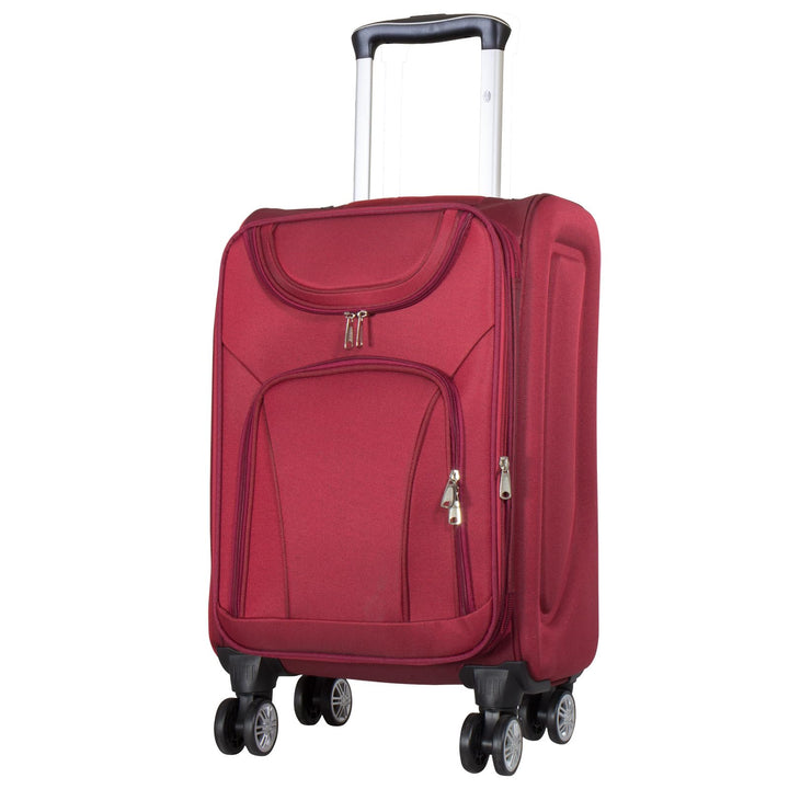 Trendyshop365 Weichgepäck Handgepäck Koffer Maribor 58cm 43 Liter 4 Rollen Zahlenschloss Rot Handgep