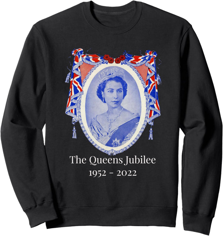 Kunstwerk, The Queen's Jubilee 1952 2022, Vintage Elizabeth II Sweatshirt