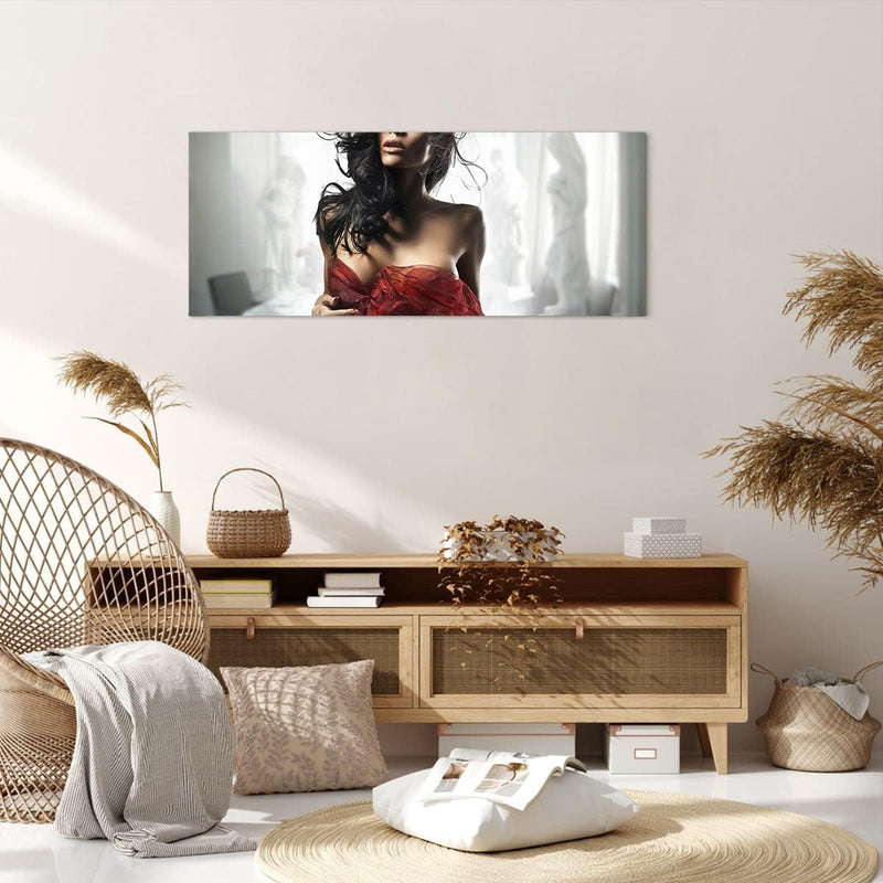 Panorama Bilder auf Leinwand 100x40cm Leinwandbild Schönheit Körper Kleid Eleganz Gross Wanddeko Bil