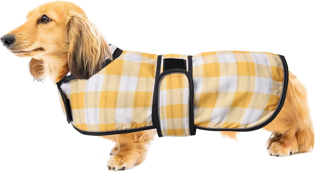 Geyecete Hunde Regenmantel,Einstellbar Wasserdicht Hundejacke für Dackel,Regenmantel mit reflektiere