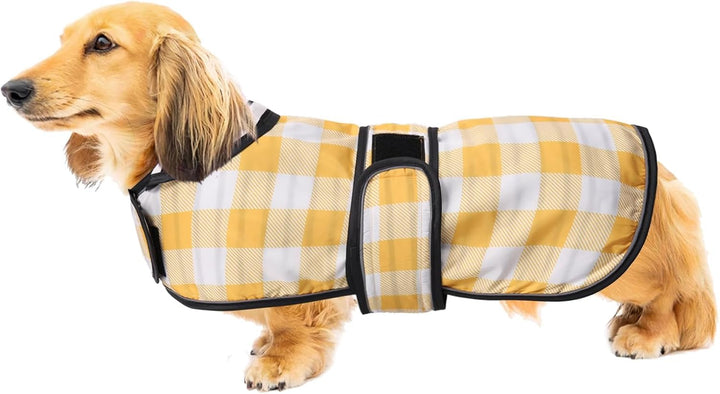 Geyecete Hunde Regenmantel,Einstellbar Wasserdicht Hundejacke für Dackel,Regenmantel mit reflektiere