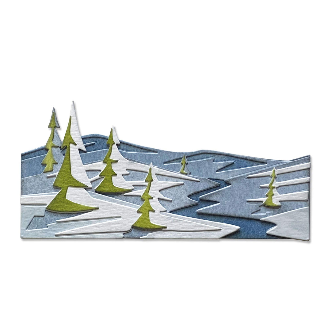 Sizzix 664971 Thinlits Stanzschablonen Snowscape Colorize von Tim Holtz, 6er-Pack