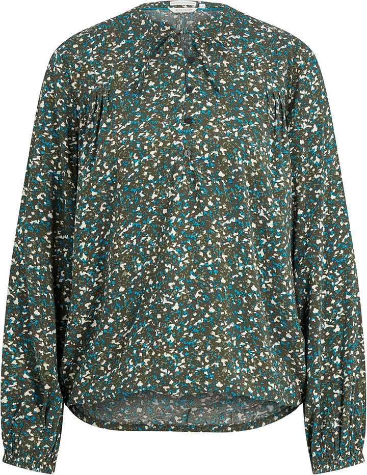 TOM TAILOR Damen 1034825 Bluse mit Bindedetail (1er Pack) 40 30665 - Abstract Minimal Design, 40 306