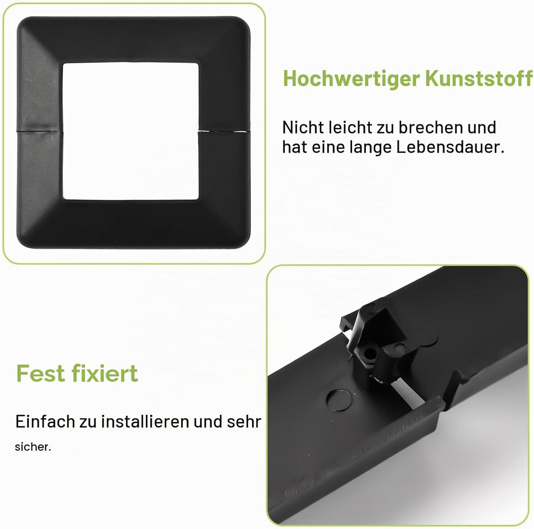 4PCS Pfosten Basis Abdeckung, 80x80mm Kunststoff Pfosten Basis Abdeckplatten Dekorative Split Post S
