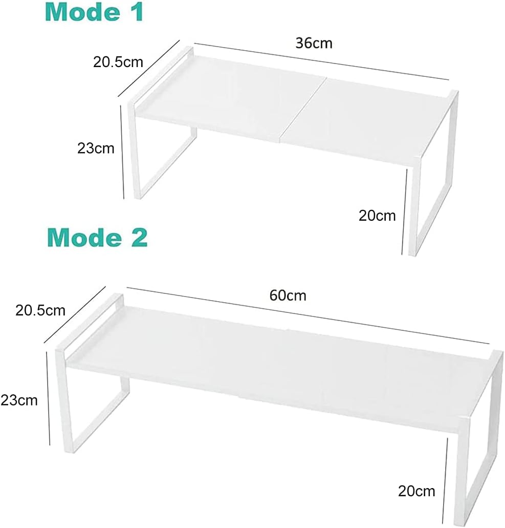 Isyunen Tellerhalter und Geschirrhalter ausziehbar (Weiss, 20,5 x 20 x 36 - 60 cm) Weiss 20.5*20*36~