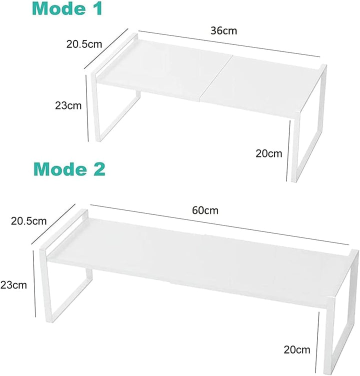 Isyunen Tellerhalter und Geschirrhalter ausziehbar (Weiss, 20,5 x 20 x 36 - 60 cm) Weiss 20.5*20*36~