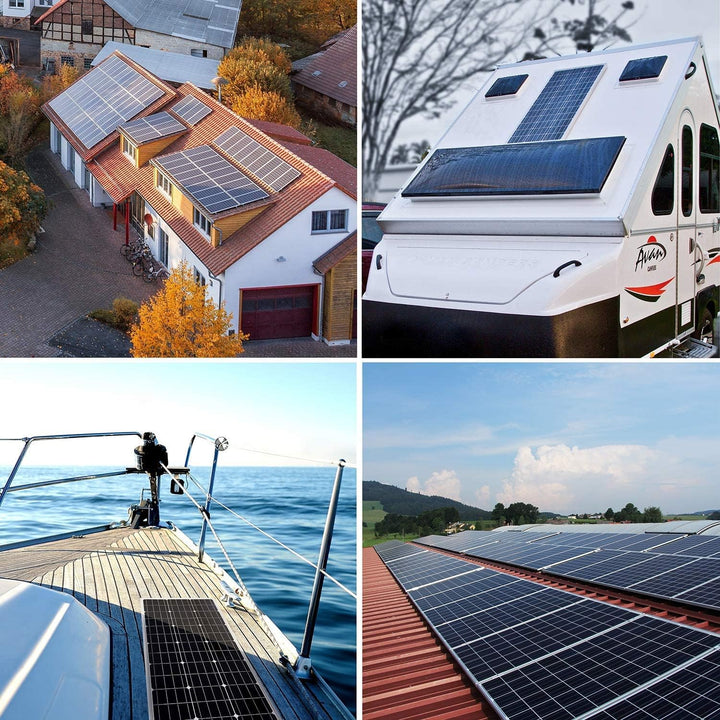 Topsolar 2PCS 100W Monocrystalline Solar Panel, 200 Watt, Ideal for Off Grid PV System on Motorhome,