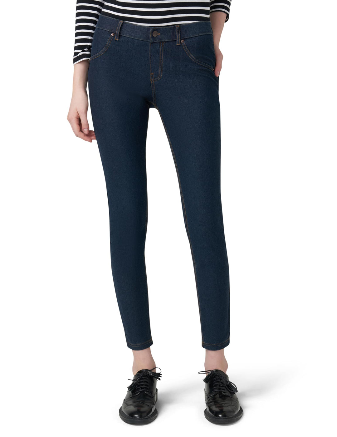 Essential Denim-Leggings für Damen von HUE | Modische Leggings mit Gesässtaschen XS Deep Indigo Wash